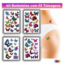65 Tatuagens Temporárias Depilação Íntima Borboletas