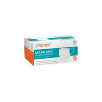 6507 - Máscara cirúrgica descartável tripla camada branca 50 unidades com elástico - 01 cx