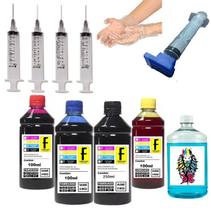 650ml Kit Tinta Recarga Compatível Cartucho 664 Hp 2136 3636 3836 + Sugador Com Manual