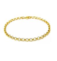 654319 Pulseira Feminina Ouro 18k Elo Português 19cm Elo 4mm