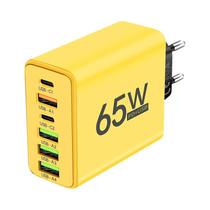 65W 6 Portas USB Carregador PD Tipo C Adaptador De Carregamento Rápido Para iPhone 13 14 15 Samsung