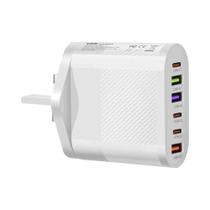 65W 6 Portas USB Carregador PD Tipo C Adaptador De Carregamento Rápido Para iPhone 13 14 15 Samsung