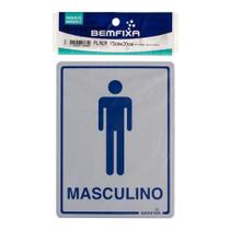 6684 placa sinalizacao masculino 15x20cm - bemfixa