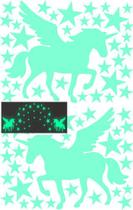 68 Adesivos Brilham no Escuro Unicórnios om Asas Estrelas - Decoração Quarto Infantil