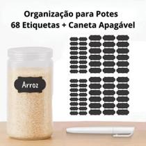 68 Etiquetas Adesivas de Vinil Preto Caneta Apagável Organização para Potes e Temperos WESTING by BSMIX 68 Etiquetas Adesivas de Vinil Preto Caneta Apagável Organização para Potes e Temperos WESTING by BSMIX