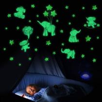 68 Img Adesivos Brilham no Escuro Fosforescente - Elefantes, Balões, Estrelas - Decoração Quarto Infantil