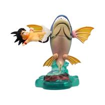 6cm Dragon Ball Goku Kick Fish Anime Action Figure Modelo Estátua Meninos Decoração De Mesa