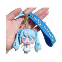 6cm PVC Hatsune Miku Chaveiro Anime Figura Boneca Fofa Bolsa De Carro Chaveiro Pingente Presente De