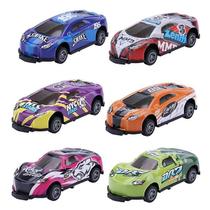 6pcs crianças stunt carro de brinquedo puxar para trás carro ejeção pulando s