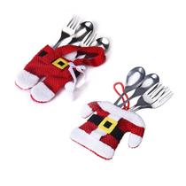 6pcs Decorações de Natal Santa Silverware Holders Bolsos Decoração de jantar