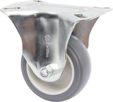 (6pçs) Rodizio Fixo Placa 3pol. R312 Bp Pvc Anti Risco 60kg Por Roda (6pçs) Rodizio Fixo Placa 3pol. R312 Bp Pvc Anti Risco 60kg Por Roda