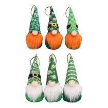 6pcs St Patrick Doll Pendant Home Holiday Dwarf Decoração Boneca Decoração de Férias Festival Irlandês Decoração de Boneca Decoração de Janela de Férias Gnomo