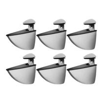 (6pçs) Suporte Tucano Medio Metal Cinza Fosco P/ Prateleira