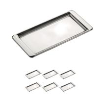 6un Bandeja inox café retangular 30x15cm Hotel Luxo