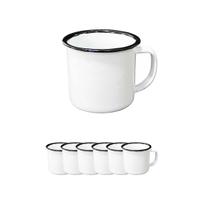 6un caneca esmaltada roça branca rústico 300ml