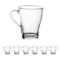 6Un Canecas Vidro Xícara Café Transparente Grossa 265Ml