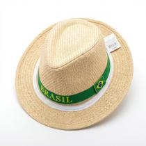 6UN Chapéu Malandrinho Palha Brasil Bege Festa Junina Aba