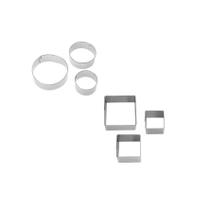 6un Cortador Inox 3 tamanhos Petit Four Molde Forma 6un Cortador Inox 3 tamanhos Petit Four Molde Forma