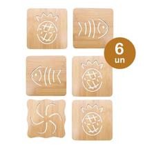 6un descanso panela quadrado madeira suporte protetor mesa 6un descanso panela quadrado madeira suporte protetor mesa