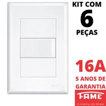 6un Interruptor Bipolar Paralelo Three Way 16A Com Placa Evidence FAME