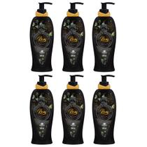 6UN Loção Hidratante Corporal Rosas Negras 300ml Davene