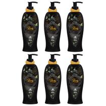 6UN Loção Hidratante Corporal Rosas Negras 300ml Davene