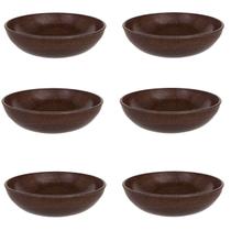 6un Saladeira redonda 2,4lt tigela bowl 25cm Marrom Escuro