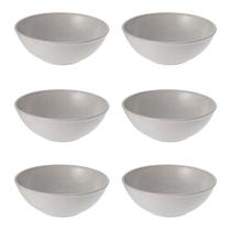 6un Tigela bowl 700ml salada petiscos Cinza Petra 17cm