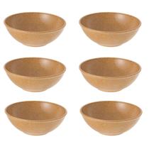 6un Tigela bowl 700ml salada petiscos Marrom Claro
