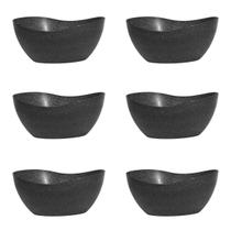6un Tigela saladeira bowl oval 1,9lt preto