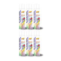 6Un Tinta Spray Branco Brilhante Uso Geral 400ml Mais Rendimento