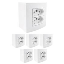 6Und Caixa De Sobrepor 10A/250V 75mm 2 Tomadas 2P+T Branco 6Und Caixa De Sobrepor 10A/250V 75mm 2 Tomadas 2P+T Branco