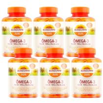 6Uni Ômega-3 Fish Oil 1000mg Sundown Naturals De 320 Cpls Ca