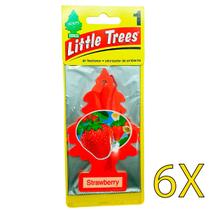 6x Aromatizante Little Trees Cheirinho Strawberry - Morango