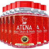 6X Atena Hair Skin Nails Hf Suplementos 30 Caps