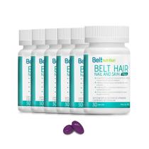 6x Belt Hair-Nail And Skin Plus-30 Cápsulas Gelatinosas