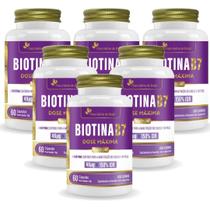 6x Biotina (B7) Cabelos e pele 150% IDR 60 Caps Flora Nativa