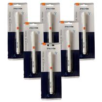 6x Blister Caneta Marcador Permanente Para Tecido Branca Brw