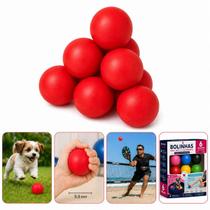 6x Bolinha Lisa Fisioterapia de Mãos Anti Stress Pet e Exercícios Frescobol
