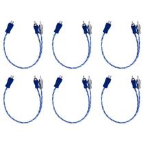 6x Cabo Y Para Som Automotivo Injetado Azul/Prata Transparente 4mm 1 Femea e 2 Machos Marca Svart