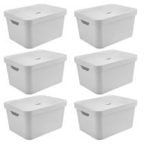 6x Caixa 32L Organizadora 24x36x46cm OU Cube Branca