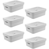 6x Caixa Plastica Multiuso Organizadora 10,5L Ou Cube Branco 6x Caixa Plastica Multiuso Organizadora 10,5L Ou Cube Branco