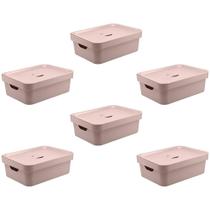 6x Caixa Plastica Multiuso Organizadora 10,5L Ou Cube Rosa 6x Caixa Plastica Multiuso Organizadora 10,5L Ou Cube Rosa
