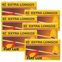 6x Caixas De Fósforo Extra Longo Fiat Lux Com 50 Unidades