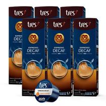 6x Cápsula de Café Tres 3 Corações Espresso Descafeinado 10 Unidades 6x Cápsula de Café Tres 3 Corações Espresso Descafeinado 10 Unidades