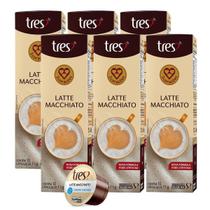 6x Cápsula de Latte Macchia Tres 3 Corações 10 Unidades 6x Cápsula de Latte Macchia Tres 3 Corações 10 Unidades