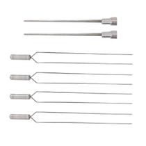 6x Espetos De Inox Lâmina 40cm Duplo/Coração Para Churras