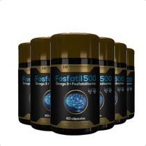 6x fosfatil 500 omega 3 + fosfatidilserina 60caps hf suplementos