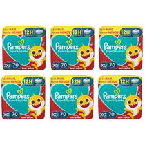 6x Fralda descartável Pampers Supersequinha Tamanho XG 70 Un