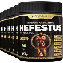 6X Hefestus Pré Treino 300G Limonada Suiça Hf Suplements